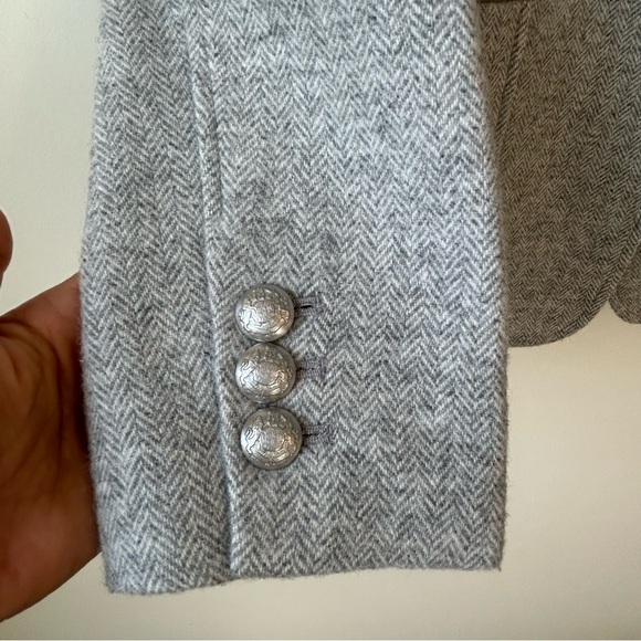 Talbots Women’s Gray Wool Blend Blazer Sz 12P Career Work Mature - Picture 8 of 13